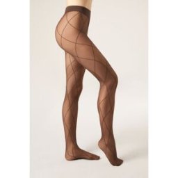 Calzedonia Collant Velati Rombi Donna Marrone 3/4