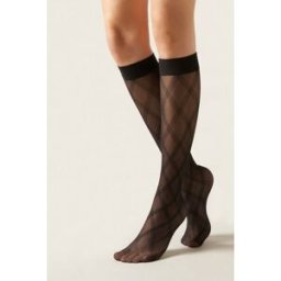 Calzedonia Gambaletti Velati Motivo Rombi Donna Nero TU