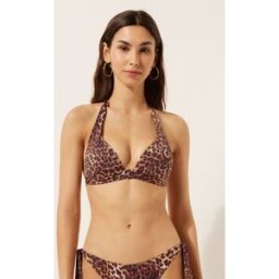 Calzedonia Triangolo Imbottito Costume Brown Animalier Donna Marrone 4