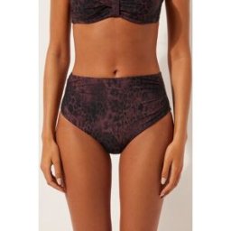 Calzedonia Slip Alto Costume Dark Animalier Donna Marrone M