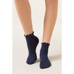 Calzedonia Calzini a Costine in Cotone Donna Nero TU