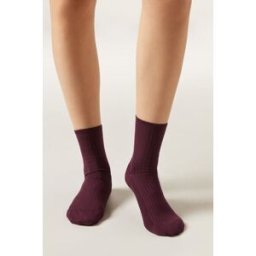 Calzedonia Calzini a Coste Donna Bordeaux 36-38