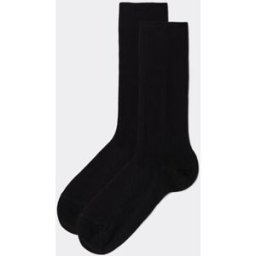 Calzedonia Calze Corte Senza Elastico in Cotone Uomo Nero TU