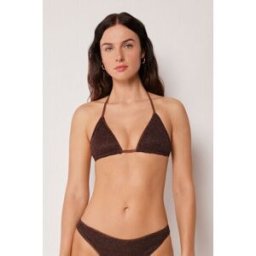 Calzedonia Triangolo Costume Metallic Glow Donna Marrone 3