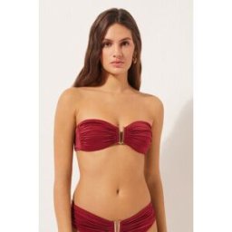 Calzedonia Fascia Costume Shiny Satin Donna Rosso 4