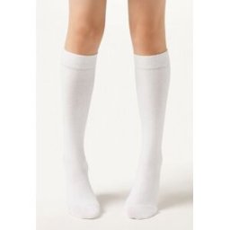 Calzedonia Calze Lunghe in Cotone Bambini Unisex Bianco 25-28