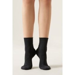 Calzedonia Calzini Corti Senza Elastico in Cotone Donna Grigio 39-41