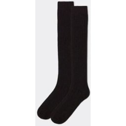Calzedonia Calze Lunghe a Coste con Lana e Cashmere da Uomo Uomo Marrone 42-43