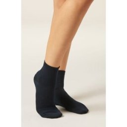 Calzedonia Calze Corte con Bordo Lavorato Donna Blu 36-38