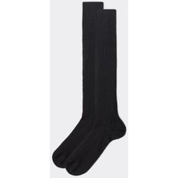 Calzedonia Calze Lunghe in Filo Di Scozia a Coste Uomo Nero 42-43