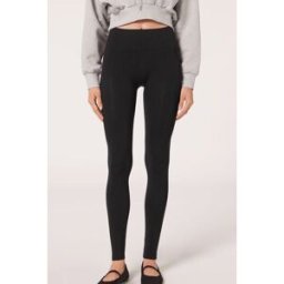 Calzedonia Leggings in Microfibra Comfort Ultra Coprenti Donna Nero 3/4