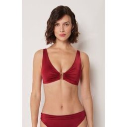 Calzedonia Top Canotta Costume Shiny Satin Donna Rosso 2