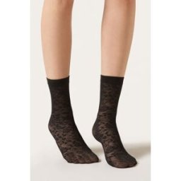 Calzedonia Calzini in Tulle con Fiori Donna Nero TU