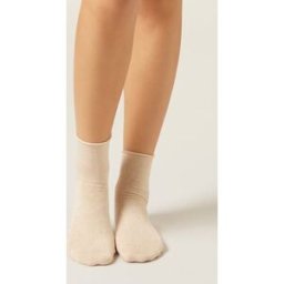 Calzedonia Calze Corte con Lino Senza Bordo Donna Naturale 36-38