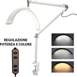 TUTTOPERLESTETICA Luce ad arco LED da tavolo con morsetto lampada con regolazione