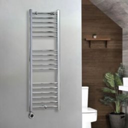 HudsonReed Scaldasalviette Elettrico Diritto Cromato - 1200mm x 400mm - con Elemento Termostatico Wi-Fi - Kent - ECOSO by Hudson Reed
