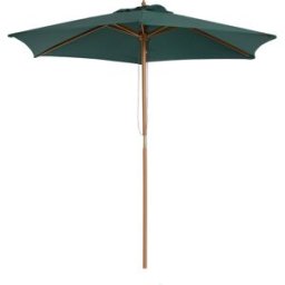 Outsunny Ombrellone in Legno da Esterno Giardino 2.5X2.3M Verde Scuro Aosom