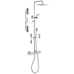 Rubinetteria Paffoni Birillo Square Colonna Doccia Regolabile Cromato Codice Prod: Zcol641liqcr