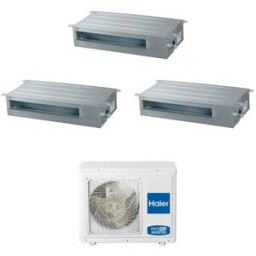 HAIER Climatizzatore Canalizzabile Slim Bassa Prevalenza Trial Split 9000+9000+9000 Btu Inverter R32 A++ 4u85s2sr5fa