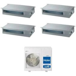 HAIER Climatizzatore Canalizzabile Slim Bassa Prevalenza Quadri Split 9000+9000+9000+9000 Btu Inverter R32 A++ 4u85s2sr5fa