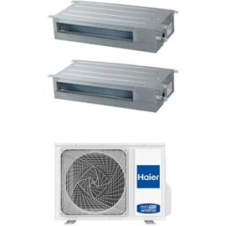 HAIER Climatizzatore Canalizzabile Slim Bassa Prevalenza Dual Split 9000+9000 Btu Inverter R32 A+++ 2u50s2sm1fa-3