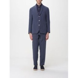 Eleventy Abito monopetto in misto lino Blue Taglia 46