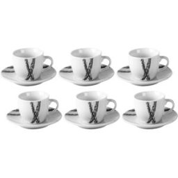 Gusto Casa - Servizio da caffè in Porcellana 6 tazzine con piattini Abstract Black