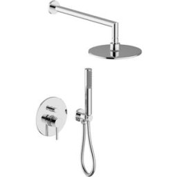 Teorema KIT DOCCIA INCASSO KEO CROMO MONOCOMANDO DEVIATORE 2 VIE SOFFIONE ABS Ø 220 mm