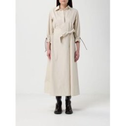 Max Mara Abito chemisier midi in cotone Marrone Taglia 40