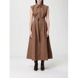 Brunello Cucinelli Abito chemisier in cotone Marrone Taglia M