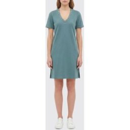 Liujo Abito mini in misto cotone con occhielli metallici Verde Taglia XS