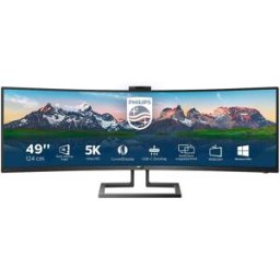 Philips Monitor Curvo 49 Led Va Superwide 32:9 5120x1440 5ms 450cdm, Hdmi/dp/usb, Webcam, Docking Station Usb-C, Multimediale