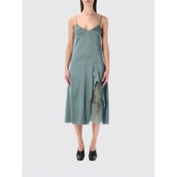 Acne Studios Abito slipdress in misto viscosa con inserto in pizzo Salvia Taglia 36