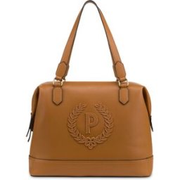 Barrel Bag Crown in Grained Pu TAN, one_size, Pollini one_size