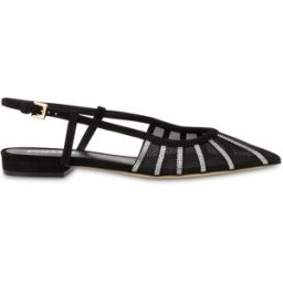 Sling Back Bling Bling In Camoscio NERO, 39, Pollini 39