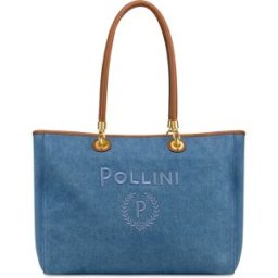 Tote Bag Capri In Jeans BLU/CUOIO, one_size, Pollini one_size