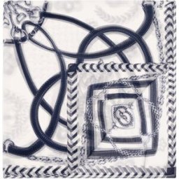 Foulard In Seta Con Stampa geometrica bicolore BLU, one_size, Pollini one_size