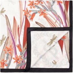 Foulard In Seta Con Stampa floreale NERO, one_size, Pollini one_size