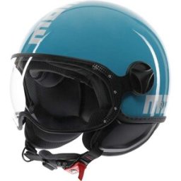 Casco Moto Jet Momo Design FGTR CLASSIC Candy Lake Blu Bianc taglia XL