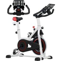 Homcom Cycletteda Professionale Regolabile con Schermo LCD e Portabicchieri, Cyclette su 7 livelli d'altezza Volano 8kg, Bianco Aosom Italy