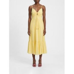 Michael Kors Abito midi in cotone organico Giallo Taglia XS