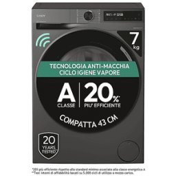 Candy BR 47SBL8G-S LAVATRICE, Caricamento frontale, 7 kg, 16 programmi, Profondità 49 cm, Giri 1400 rpm, Antracite, livello rumorosità centrifuga 71 dB(A), Classe A
