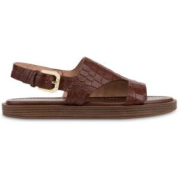 Sandalo Flat Como In Capra Stampa Cocco LEGNO, 35, Pollini 35