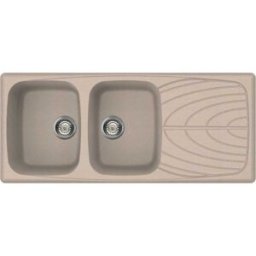 elleci Lgm50051 Lavello Cucina Fragranite 2 Vasche Incasso Con Gocciolatoio Larghezza 116 Cm Materiale Granitek Colore Avena G51 - Lgm50051 Master 500