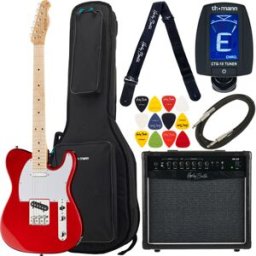 Harley Benton TE-20MN CA Standard Bundle Candy Apple Red lucido