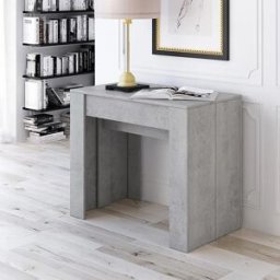 garneroarredamenti Tavolo consolle allungabile 52/238cm moderno nobilitato grigio cemento Virginia