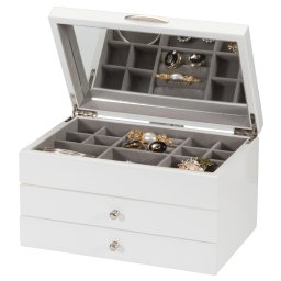 Cofanetto portagioie in legno laccato bianco