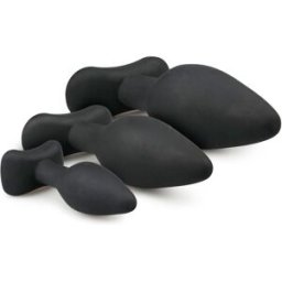 EasyToys - Set di plug anali neri in silicone 3 St