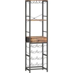 Homcom Mobile Bar, Mobile da Bar con Cassetto, Portabicchieri, Marrone Rustico Aosom Italy