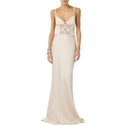 ELISABETTA FRANCHI ABITO RED CARPET IN RASO CON ELASTICI donna avena ABR5362E2 42